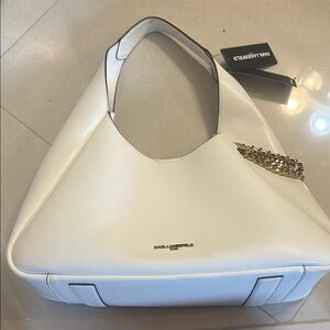 Karl Lagerfield white leather purse